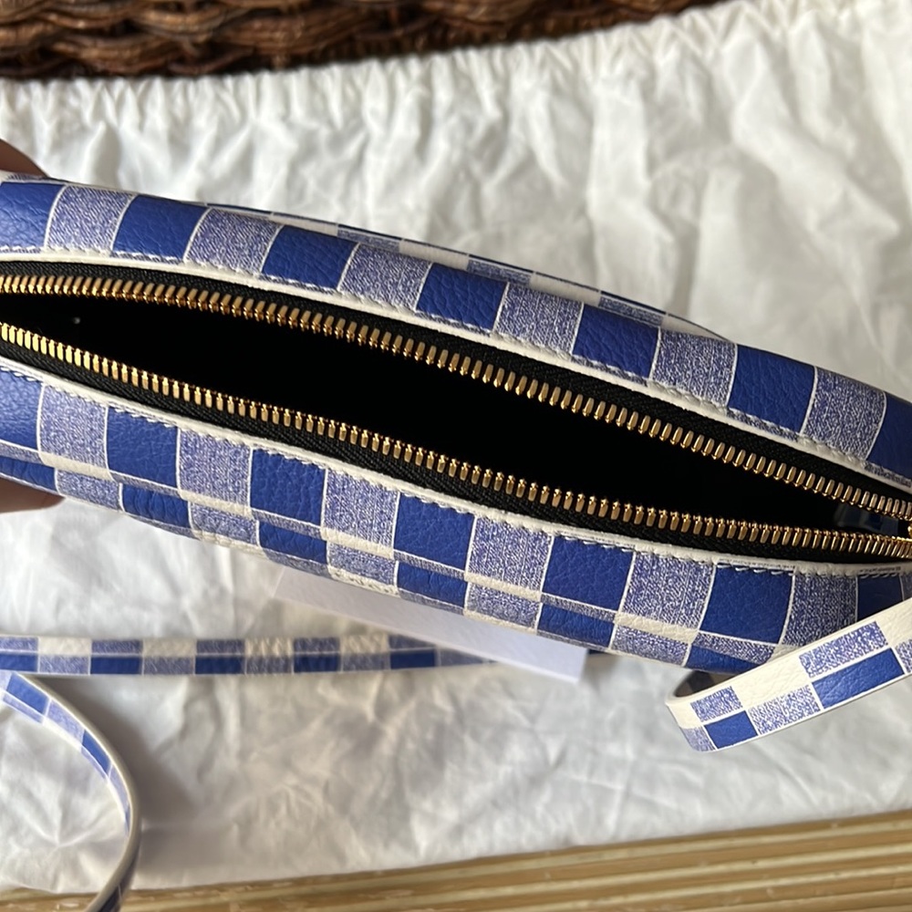 Balenciaga everyday camera bag in blue/purple checkered print - Picture 7 of 9